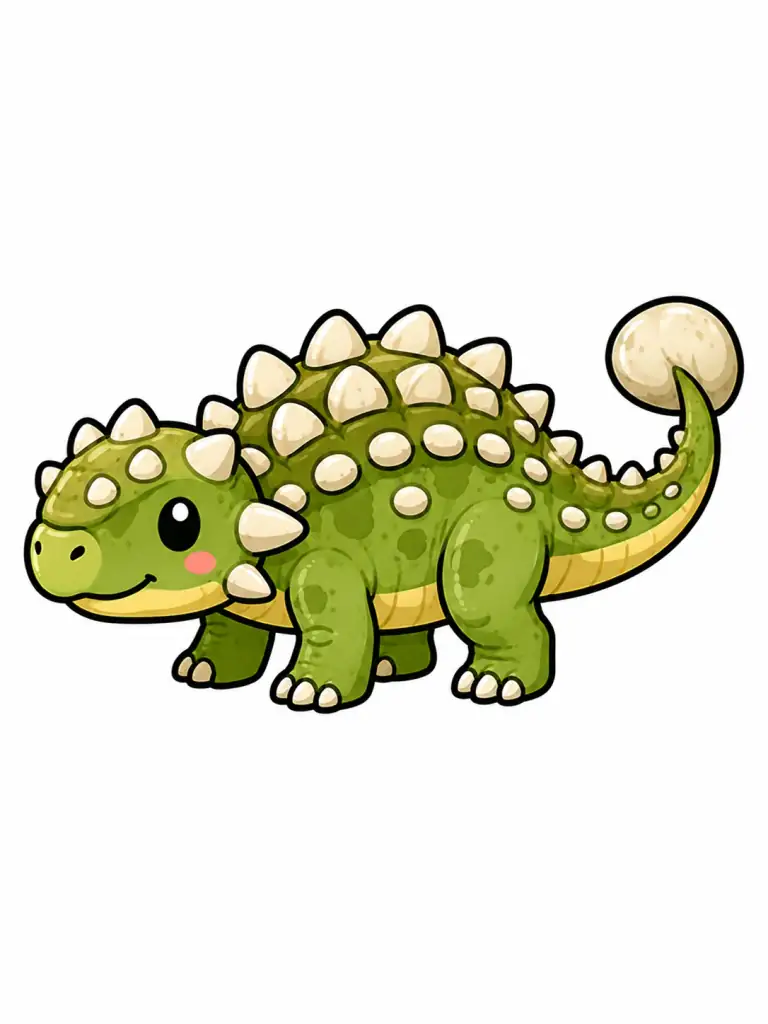 Ankylosaurus color drawing template to trace with AR Drawing