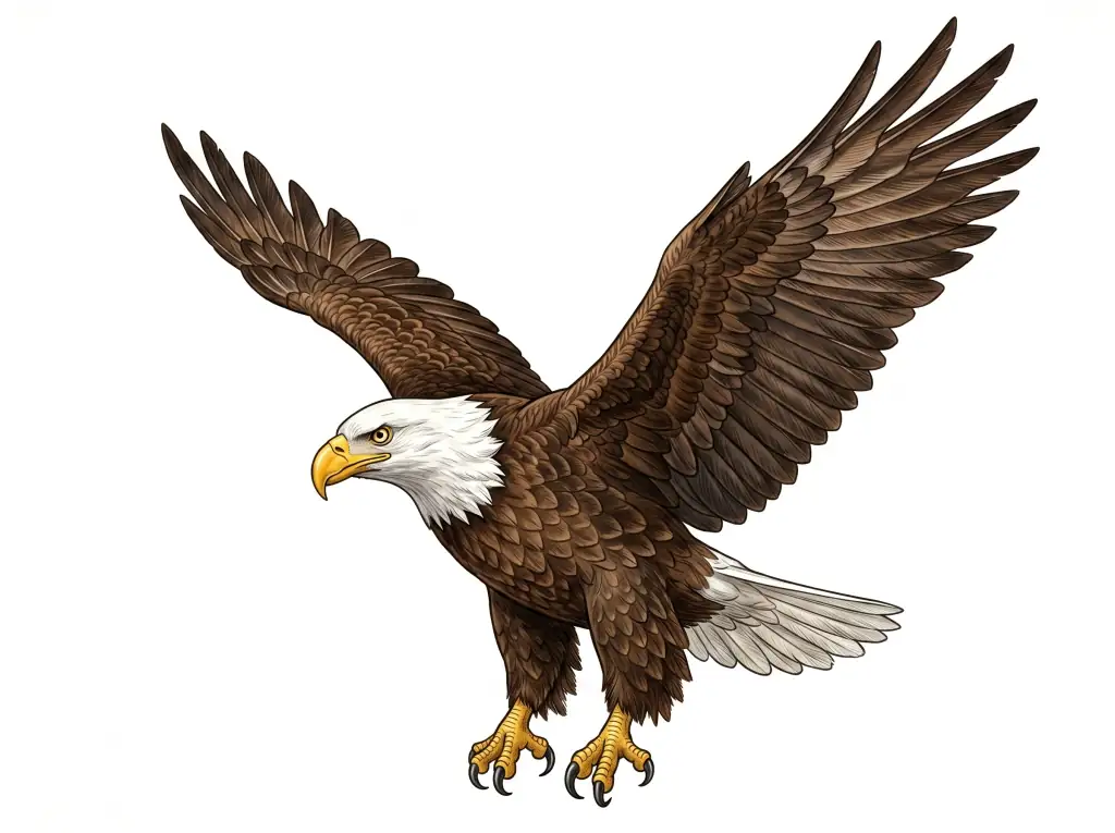 Bald Eagle color drawing template to trace with AR Drawing