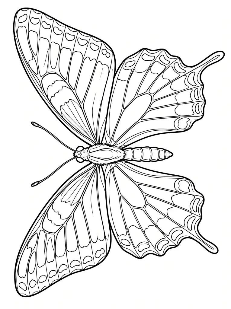 Butterfly outline template to trace with AR Drawing
