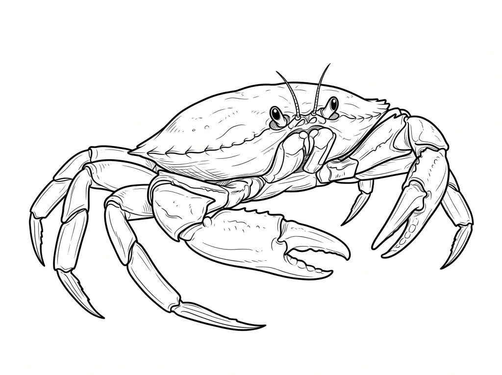 Crab outline template to trace with AR Drawing
