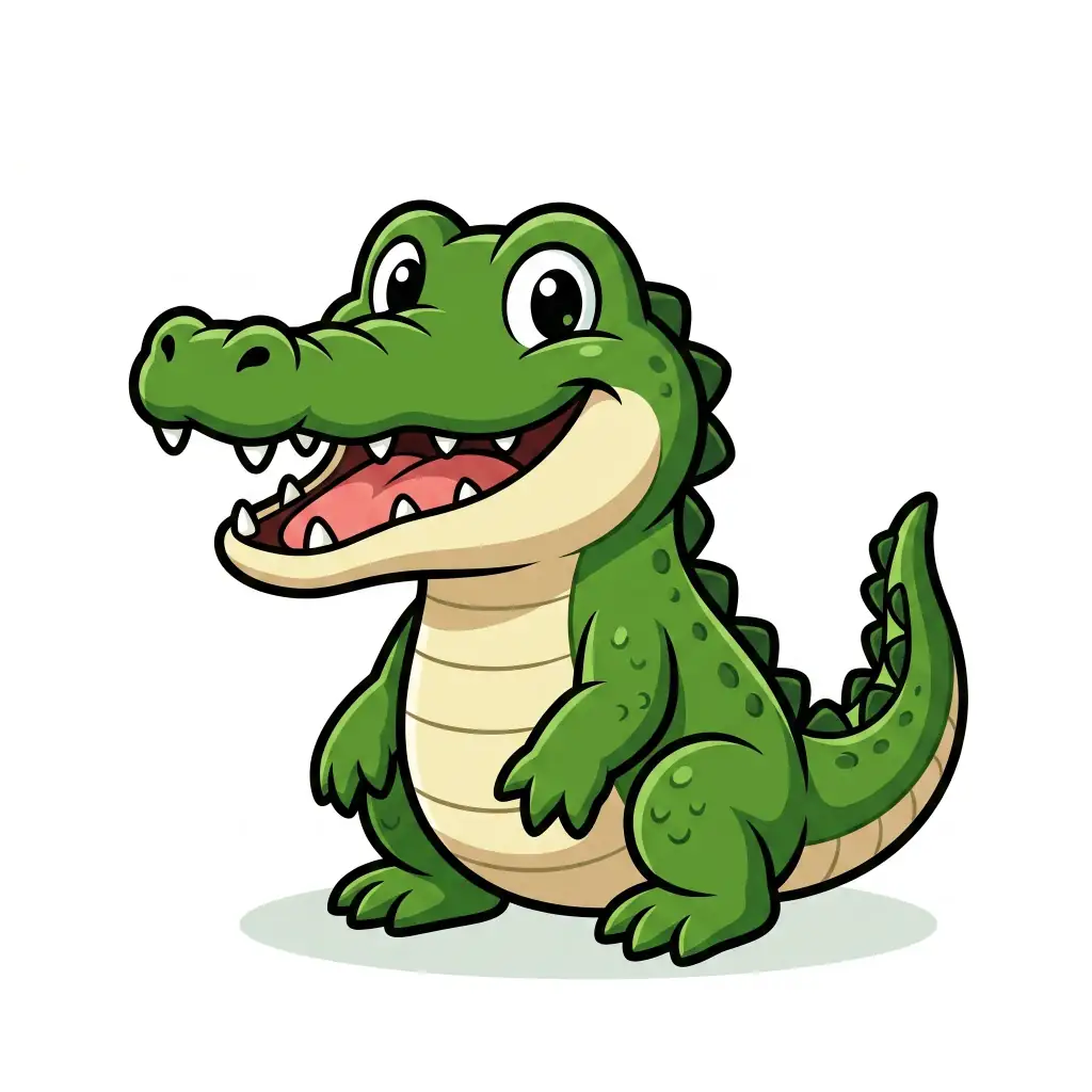 Cute Alligator color drawing template to trace with AR Drawing