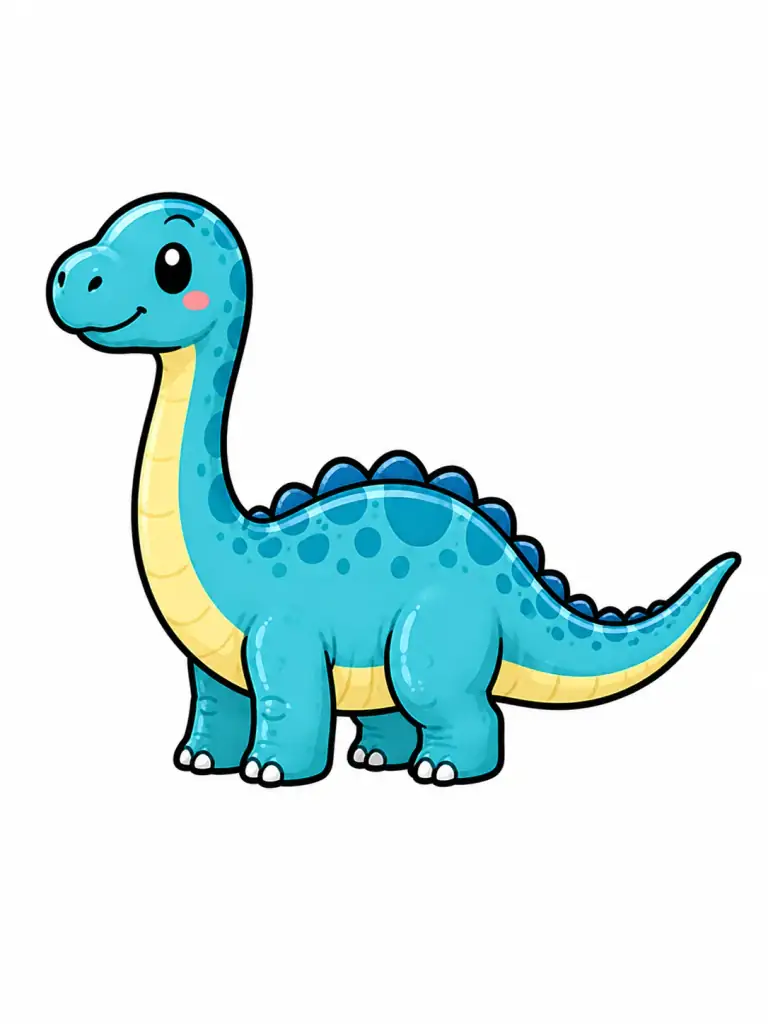 Cute Brachiosaurus color drawing template to trace with AR Drawing