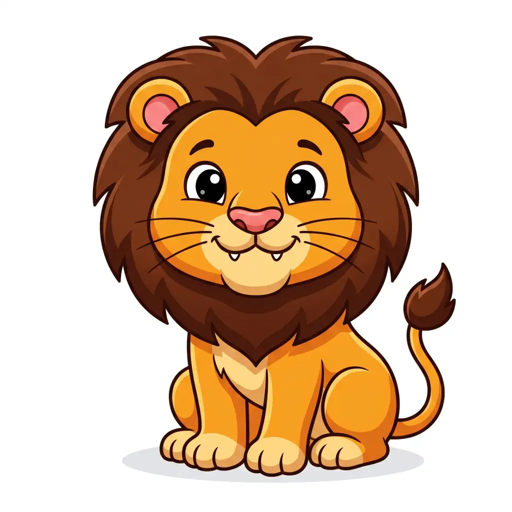 Cute Lion Cub color drawing template to trace with AR Drawing