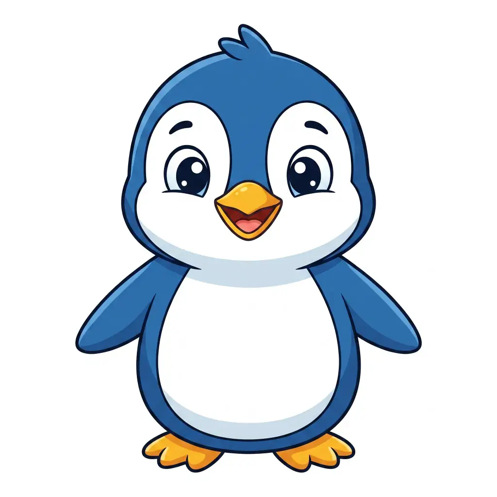 Cute Penguin color drawing template to trace with AR Drawing