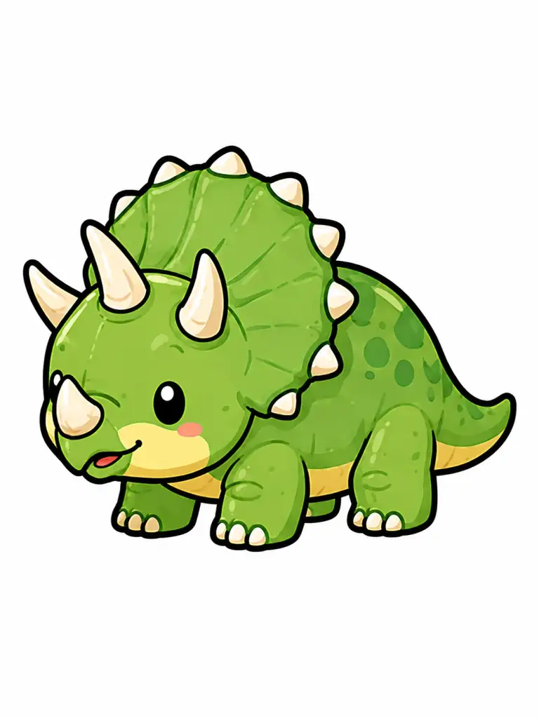 Cute Triceratops color drawing template to trace with AR Drawing