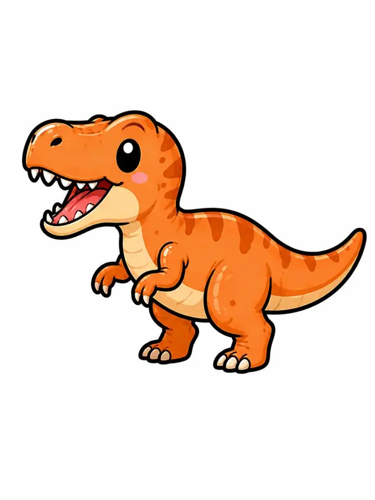 Cute Tyrannosaurus Rex color drawing template to trace with AR Drawing