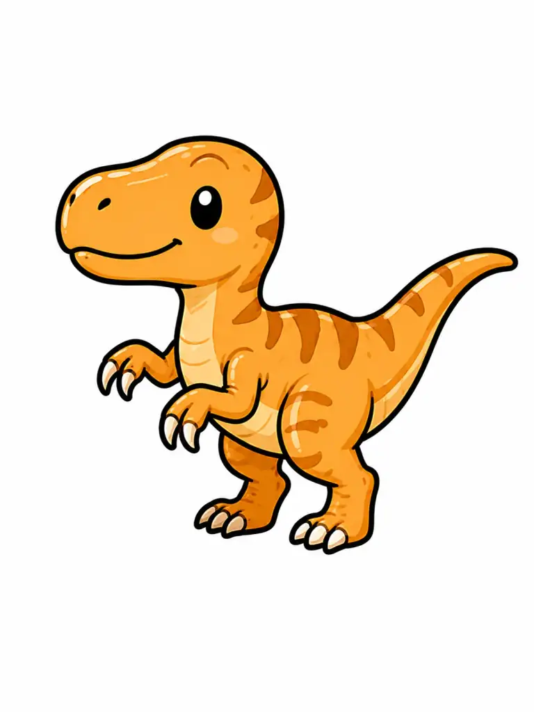 Cute Velociraptor color drawing template to trace with AR Drawing