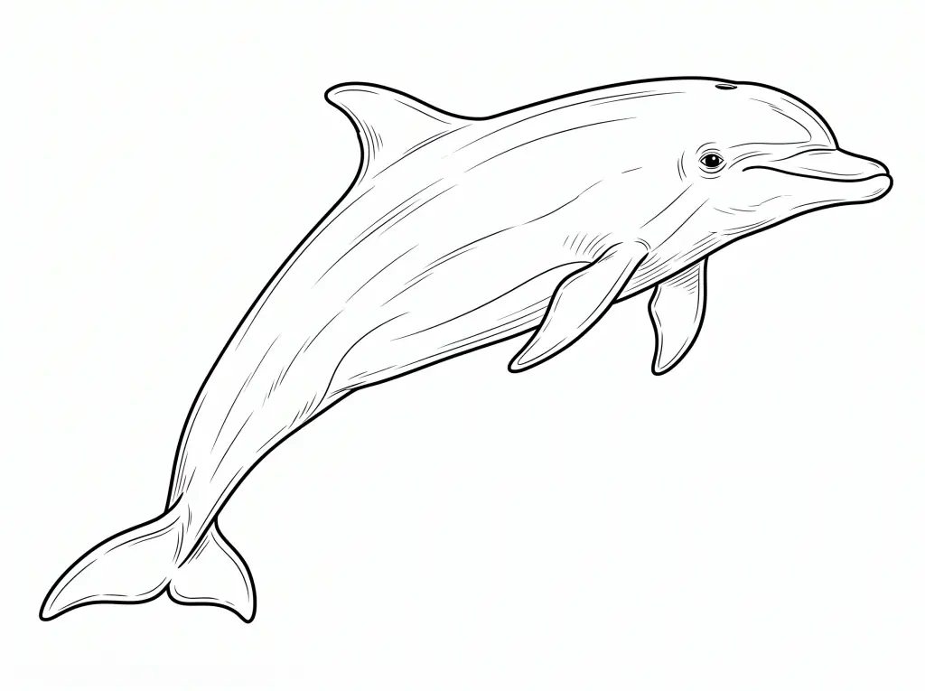 Dolphin outline template to trace with AR Drawing