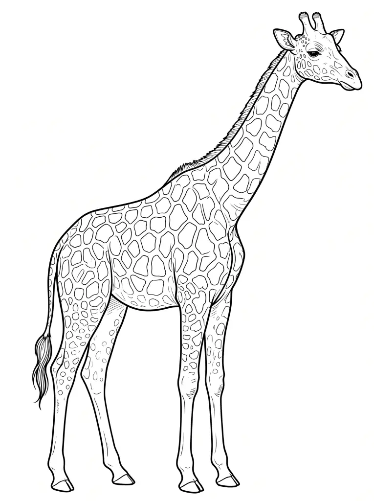 Giraffe outline template to trace with AR Drawing
