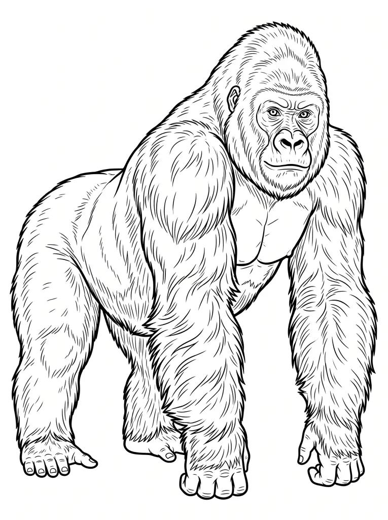 Gorilla outline template to trace with AR Drawing