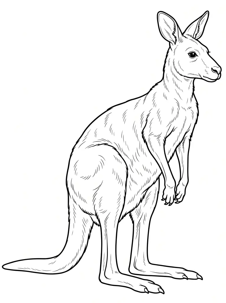 Kangaroo outline template to trace with AR Drawing
