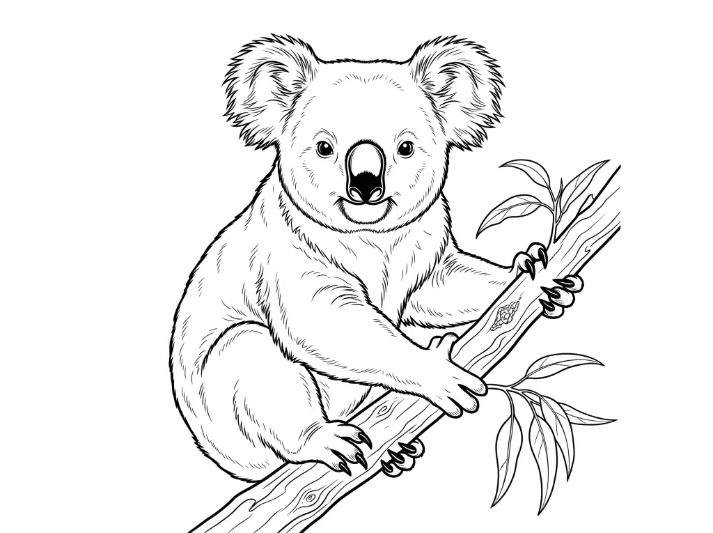 Koala outline template to trace with AR Drawing