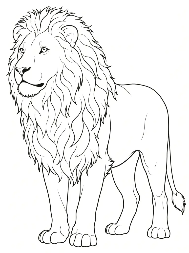 Lion outline template to trace with AR Drawing
