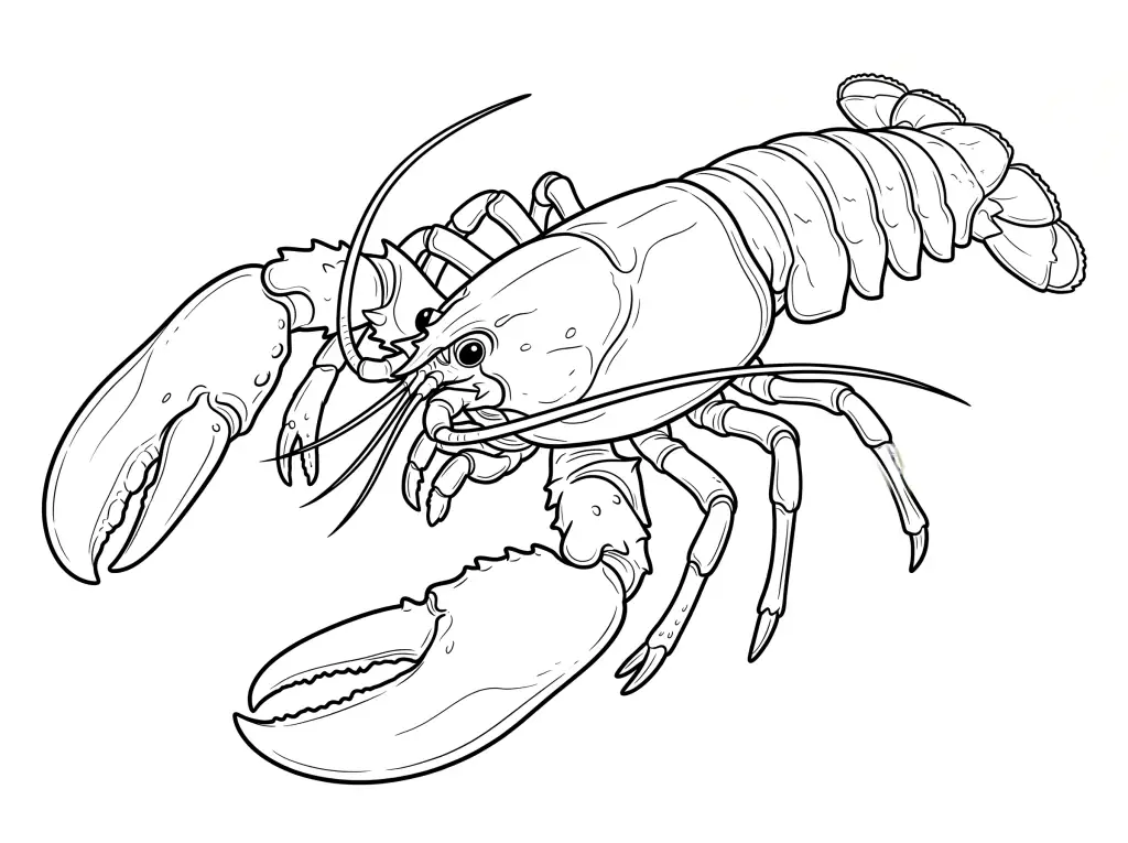 Lobster outline template to trace with AR Drawing