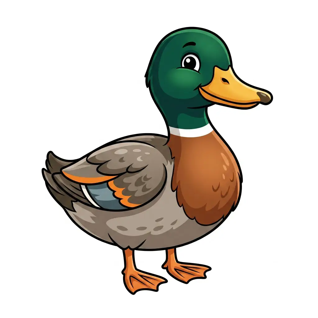 Mallard Duck color drawing template to trace with AR Drawing