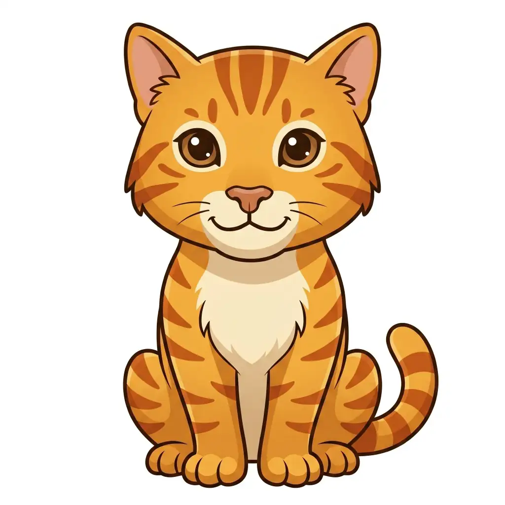Tabby Cat color drawing template to trace with AR Drawing