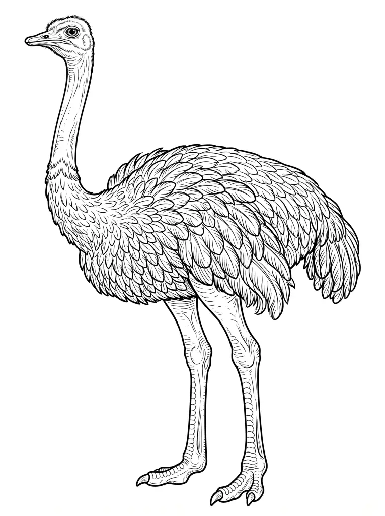 Ostrich outline template to trace with AR Drawing