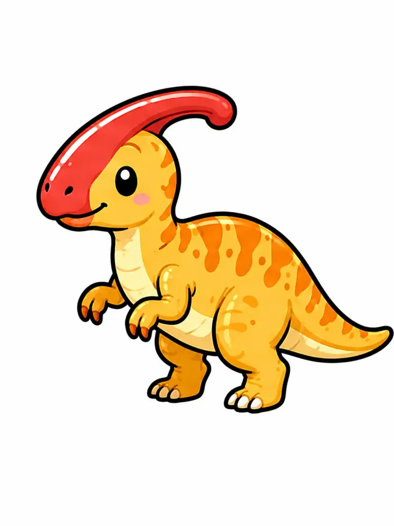 Parasaurolophus color drawing template to trace with AR Drawing