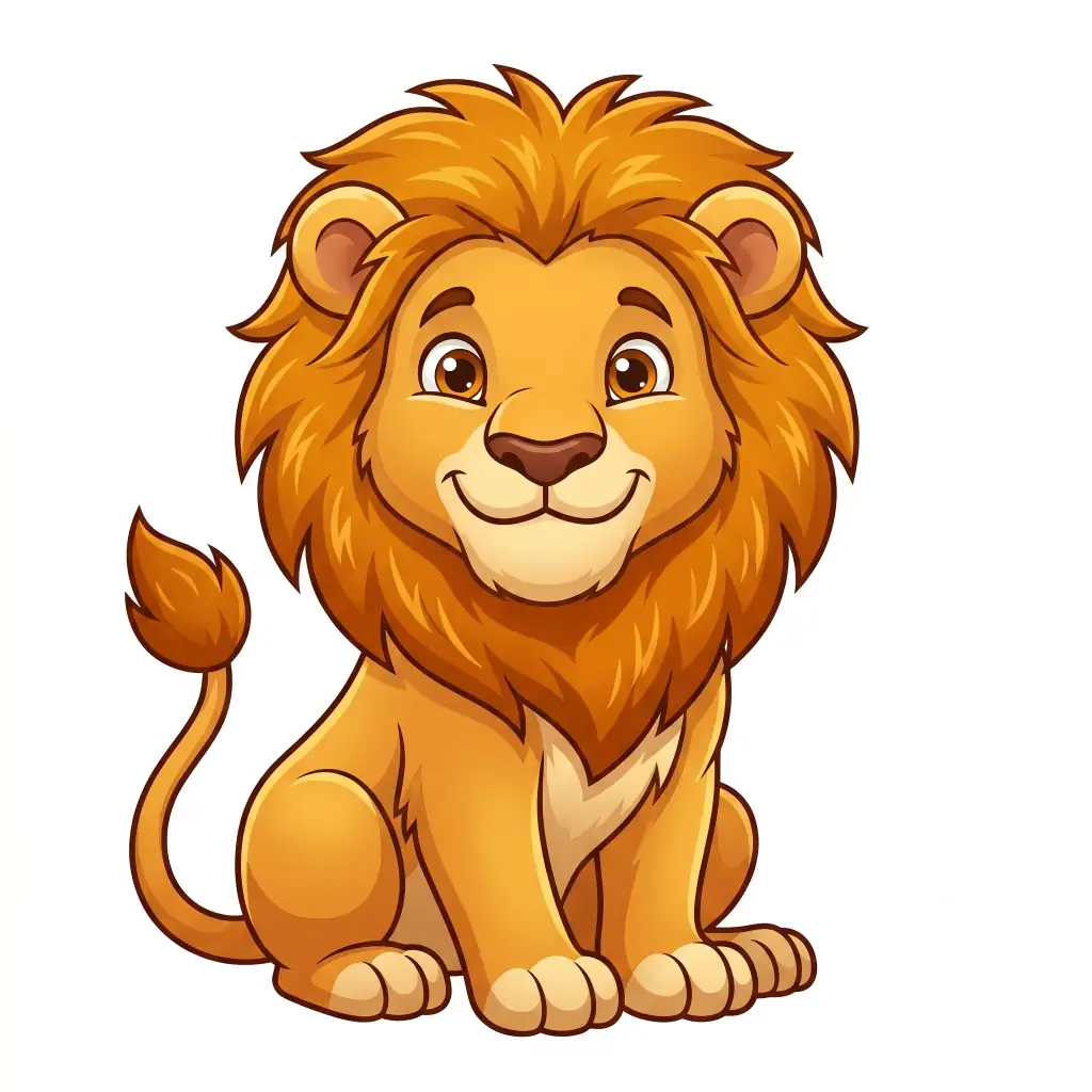Seated Lion Cub color drawing template to trace with AR Drawing