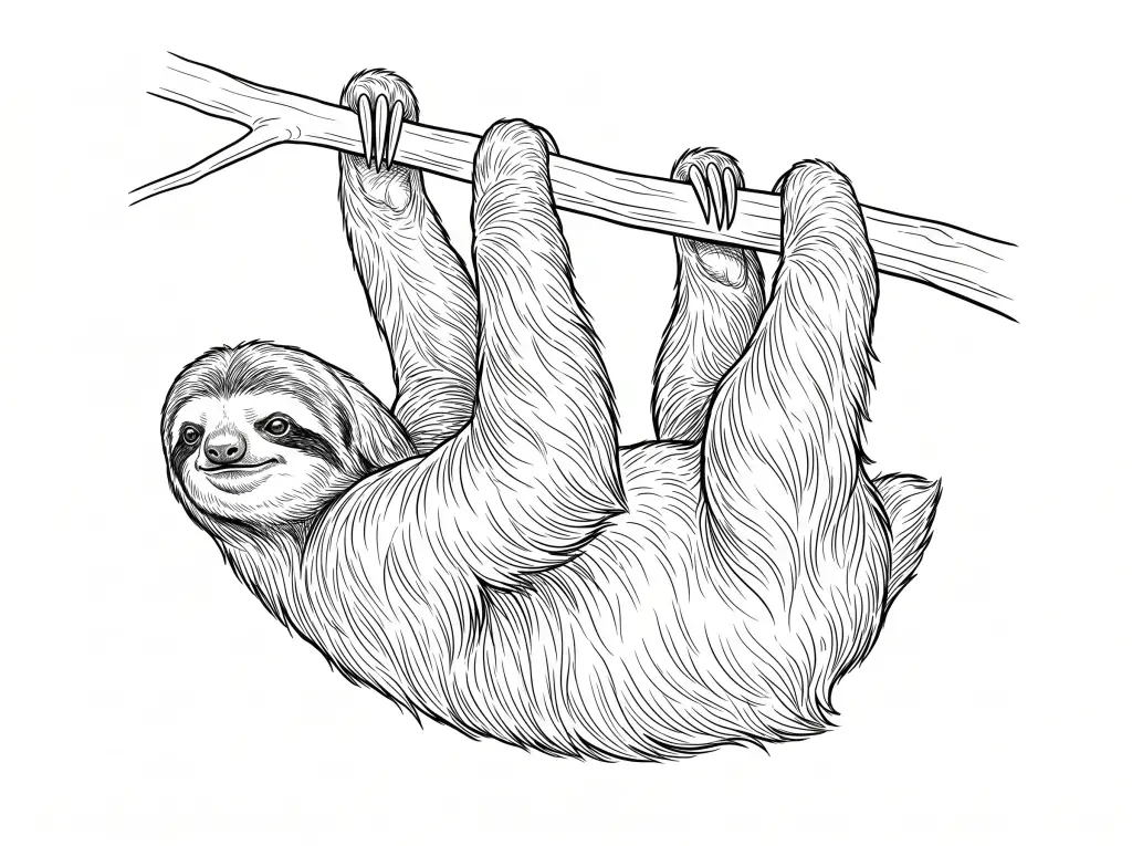 Sloth outline template to trace with AR Drawing