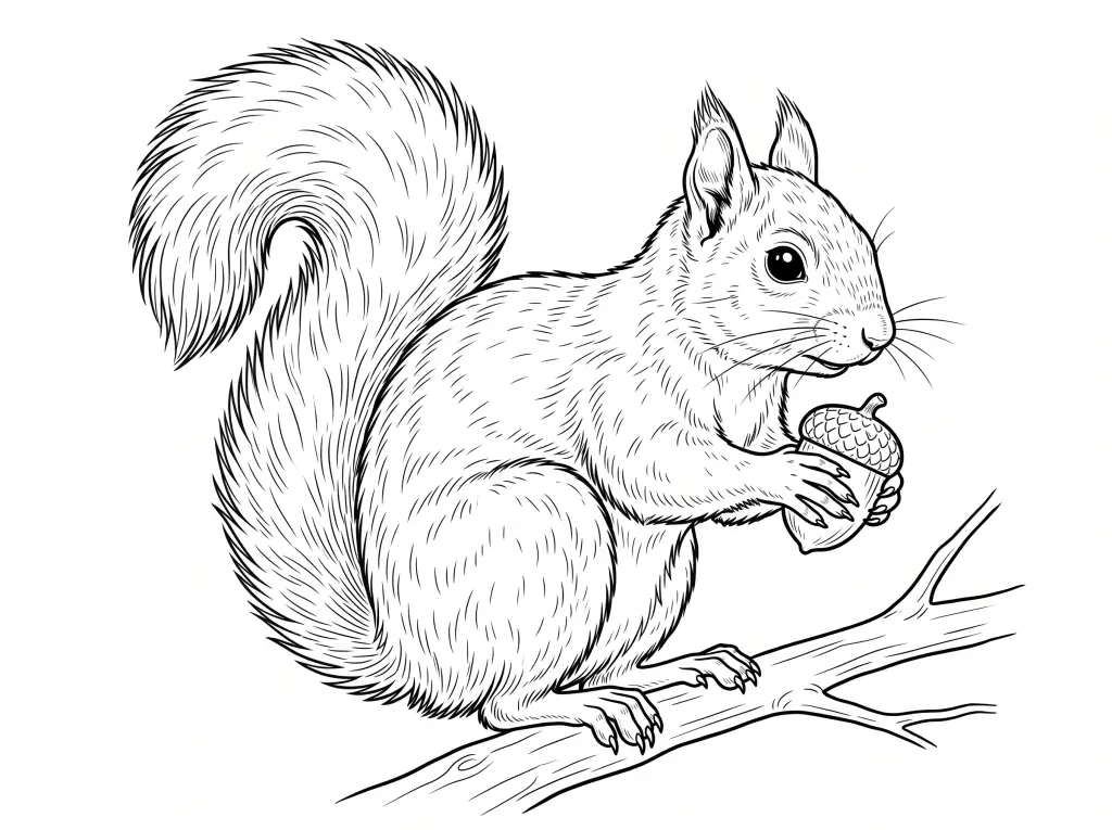 Squirrel outline template to trace with AR Drawing