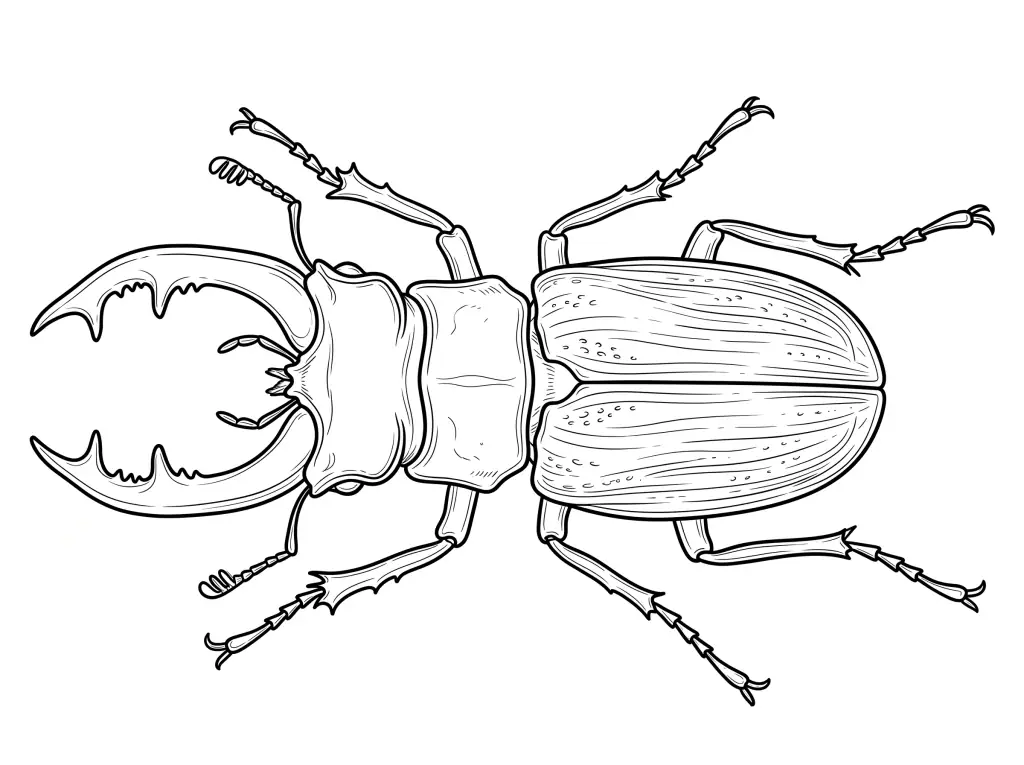 Stag Beetle outline template to trace with AR Drawing