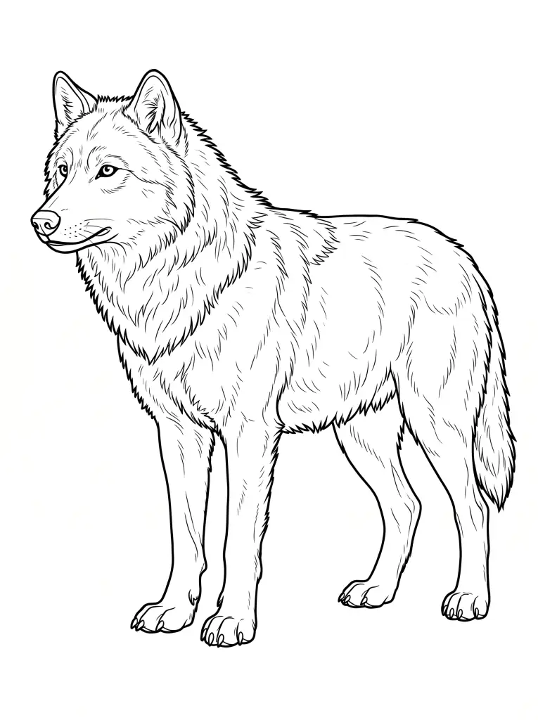 Wolf outline template to trace with AR Drawing