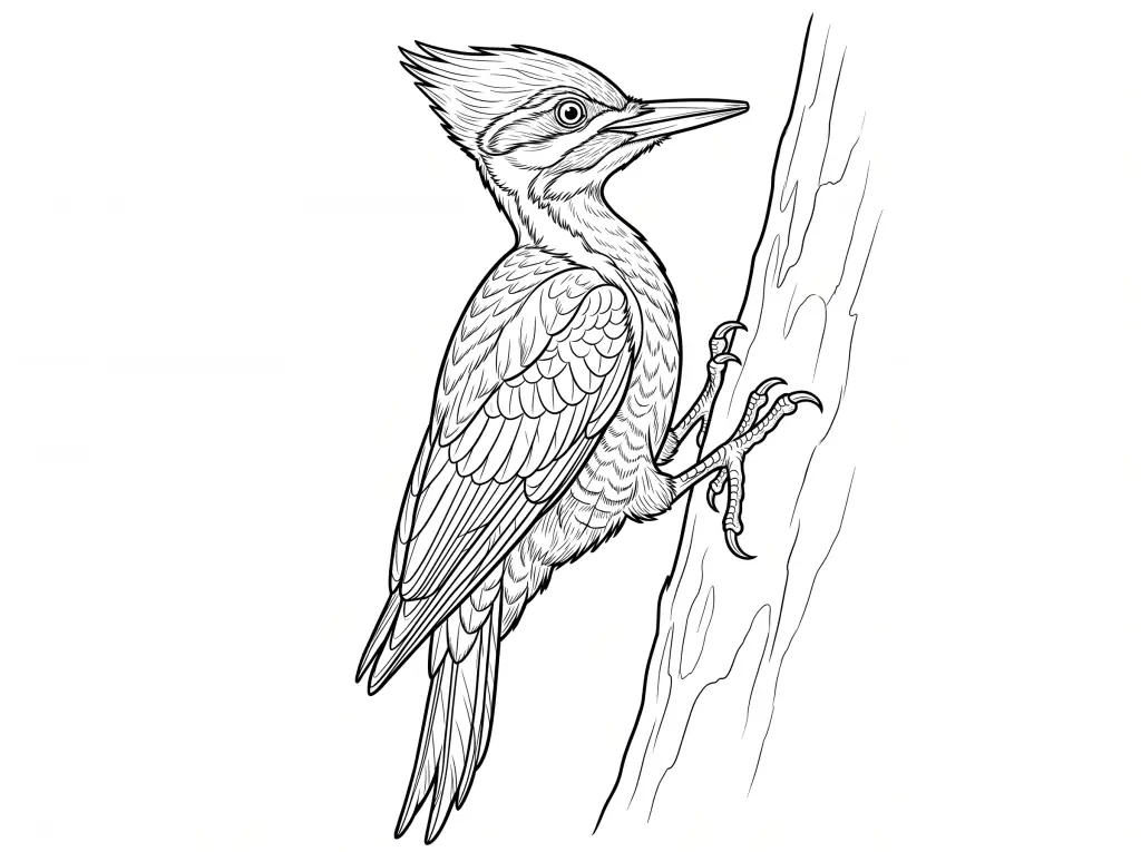 Woodpecker outline template to trace with AR Drawing