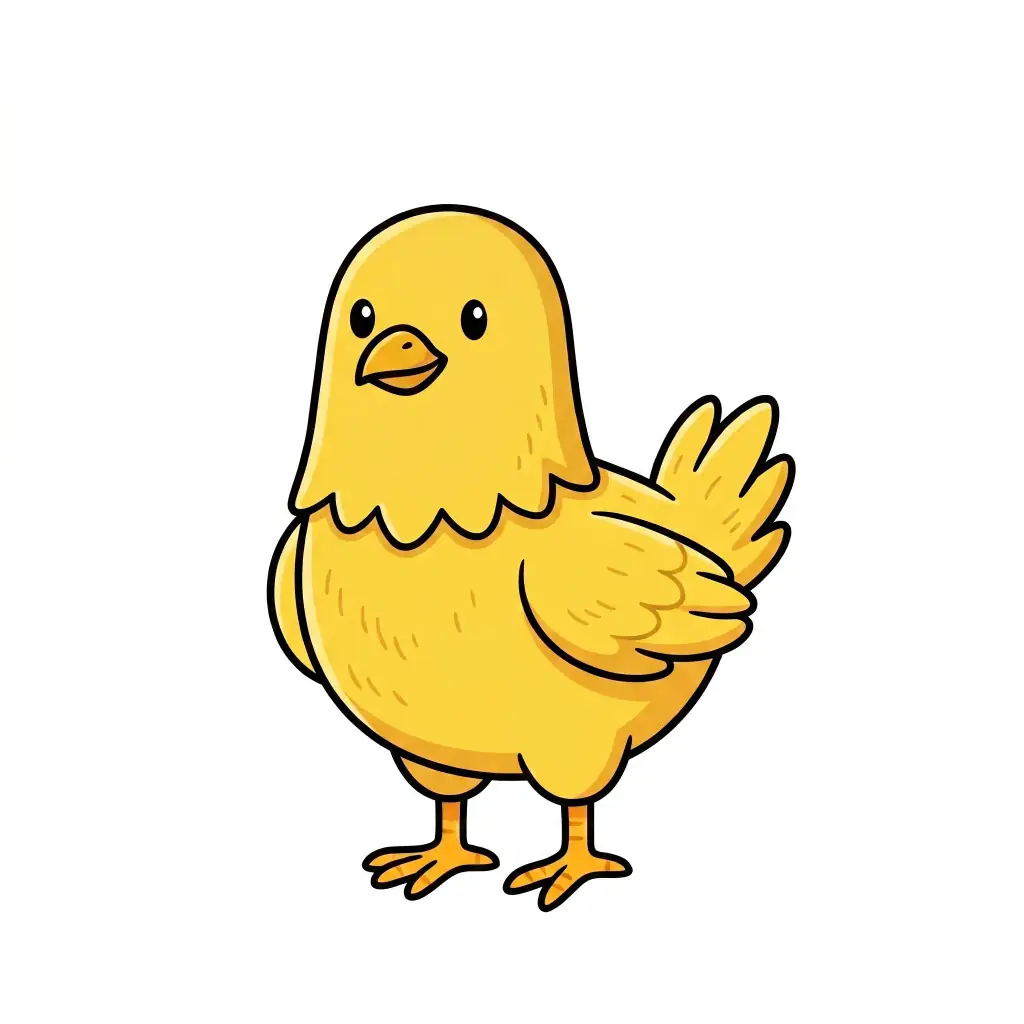 Chick color drawing template to trace with AR Drawing