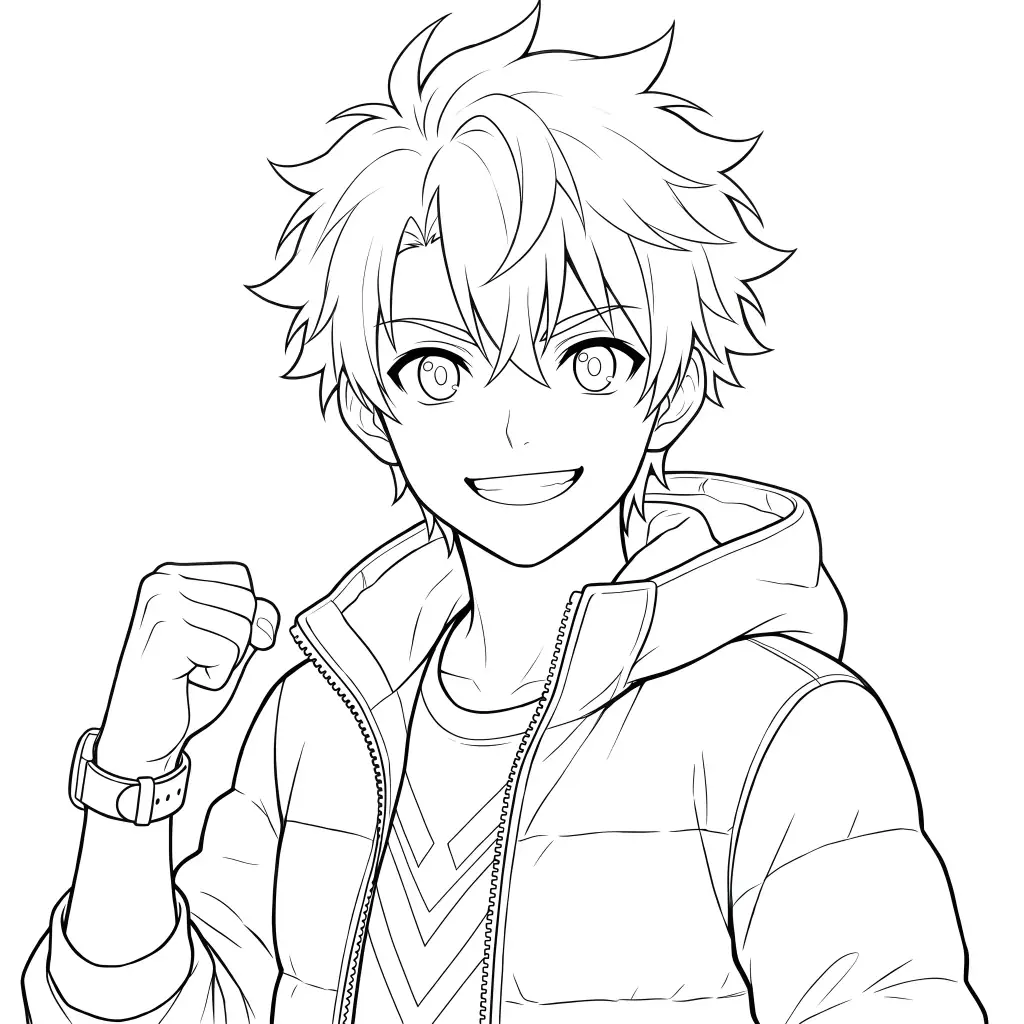 Fist Hoodie Boy outline template to trace with AR Drawing
