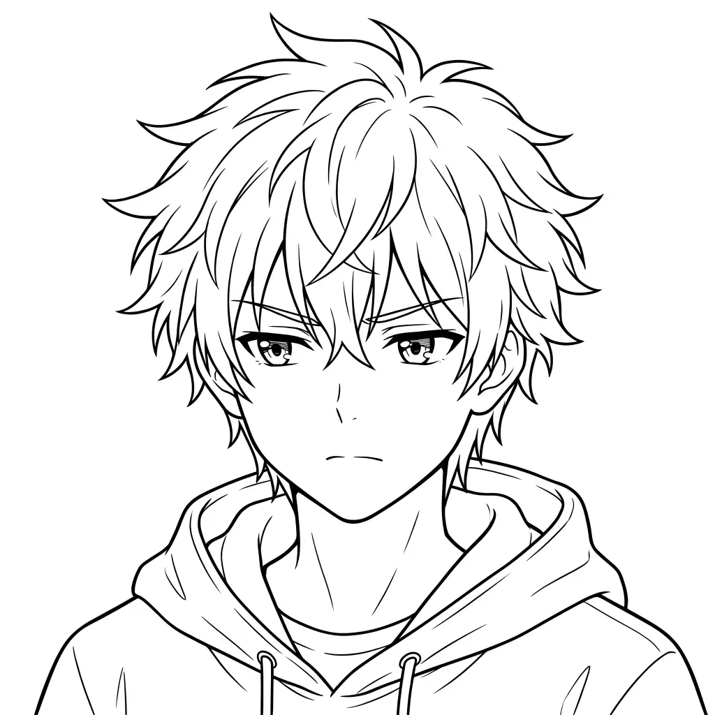 Hoodie Boy outline template to trace with AR Drawing