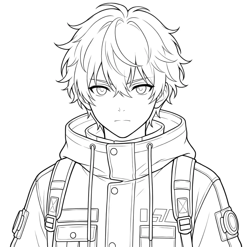 Jacket Boy outline template to trace with AR Drawing
