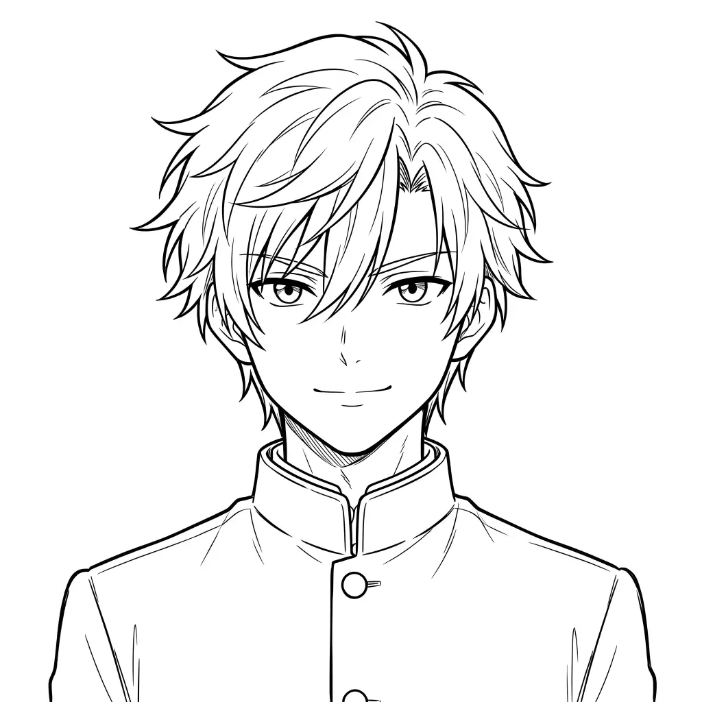School Boy Jacket outline template to trace with AR Drawing