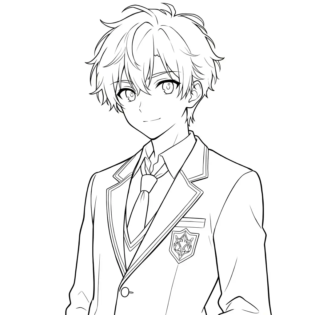 School Boy Uniform outline template to trace with AR Drawing