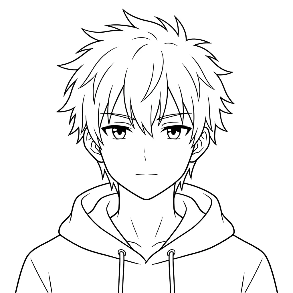 Hoodie Boy outline template to trace with AR Drawing