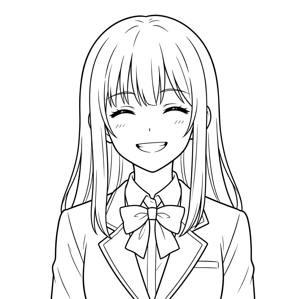Long Hair Girl outline template to trace with AR Drawing
