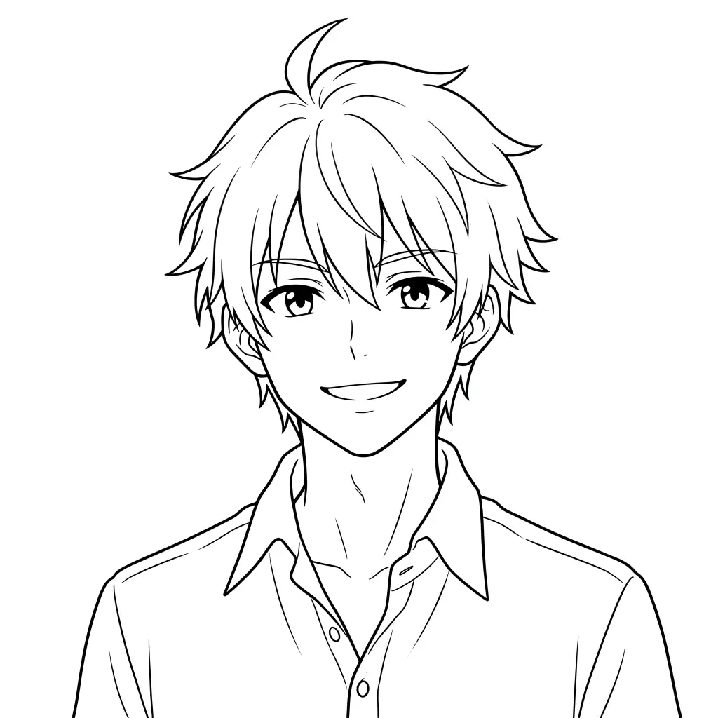 School Boy outline template to trace with AR Drawing