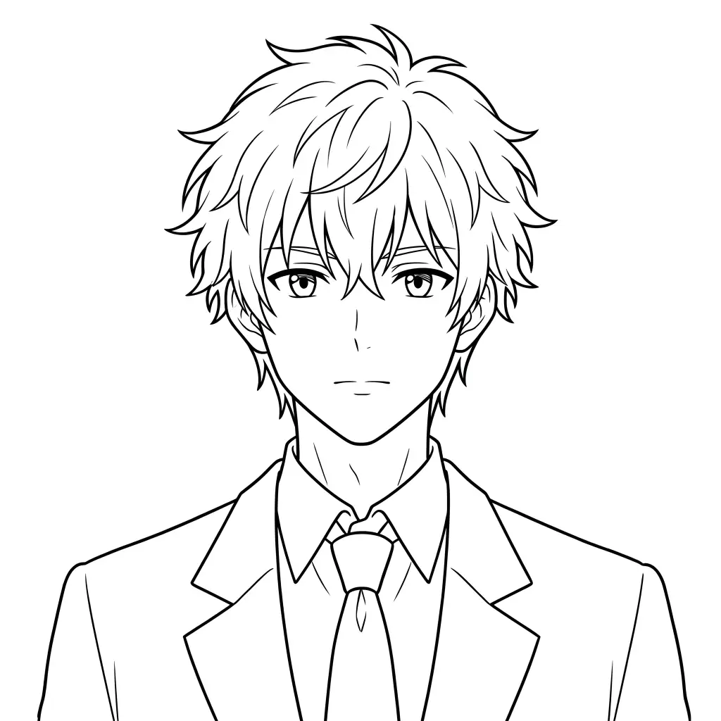 Suit Boy outline template to trace with AR Drawing