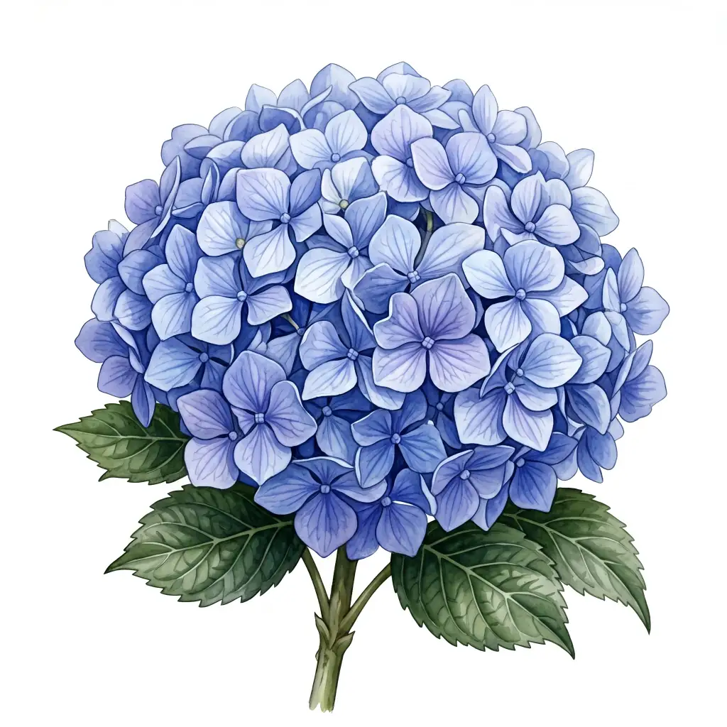 Hydrangea Cluster color drawing template to trace with AR Drawing