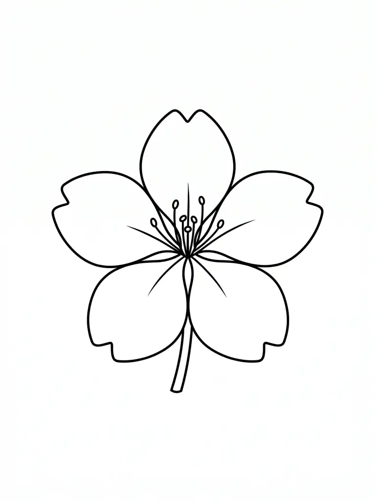 Delicate Cherry Blossom outline template to trace with AR Drawing