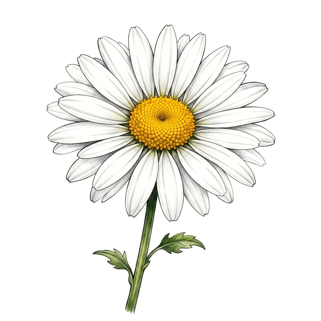 Vibrant Daisy color drawing template to trace with AR Drawing