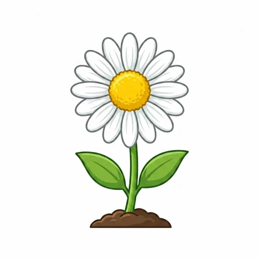 Daisy Simple color drawing template to trace with AR Drawing