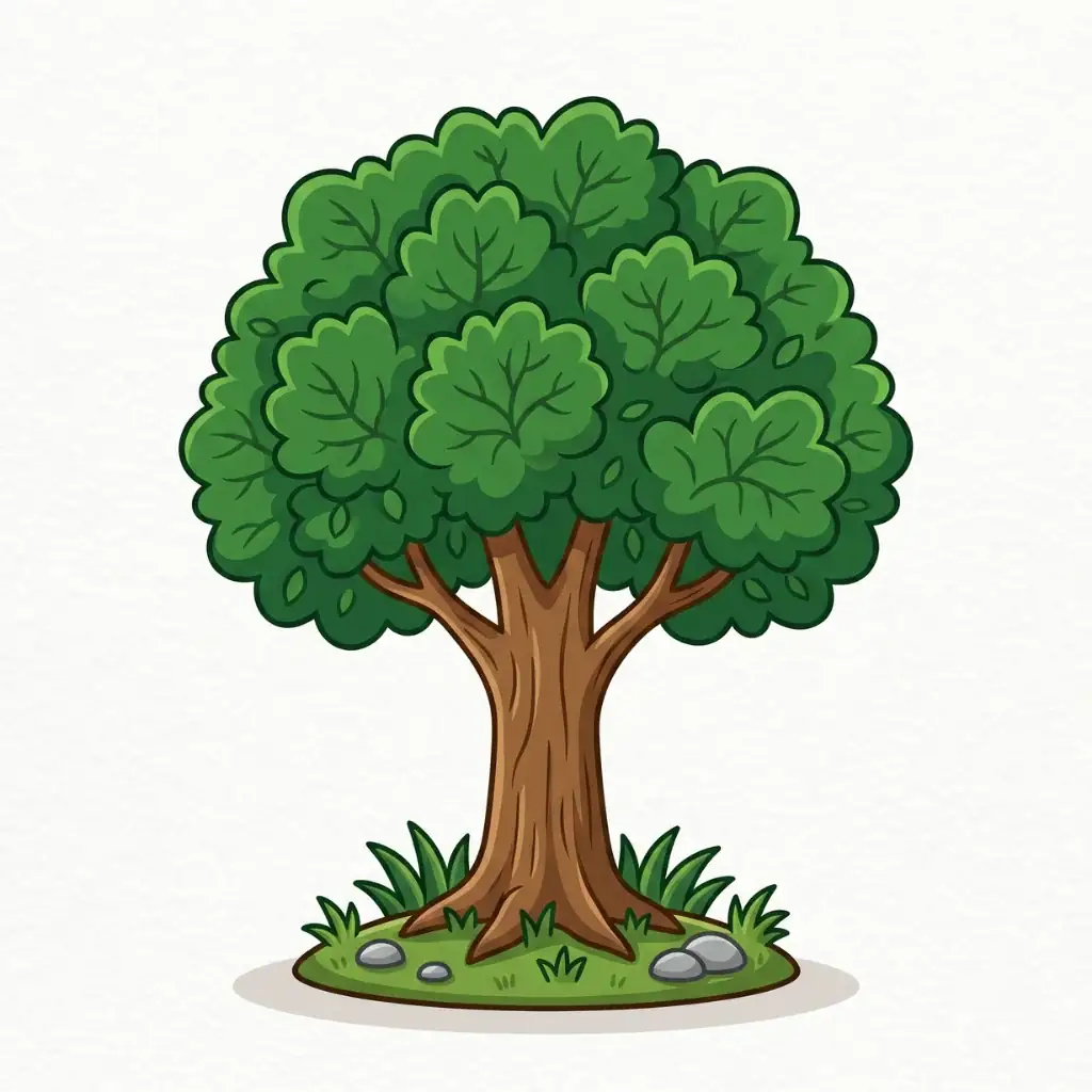 Tree color drawing template to trace with AR Drawing