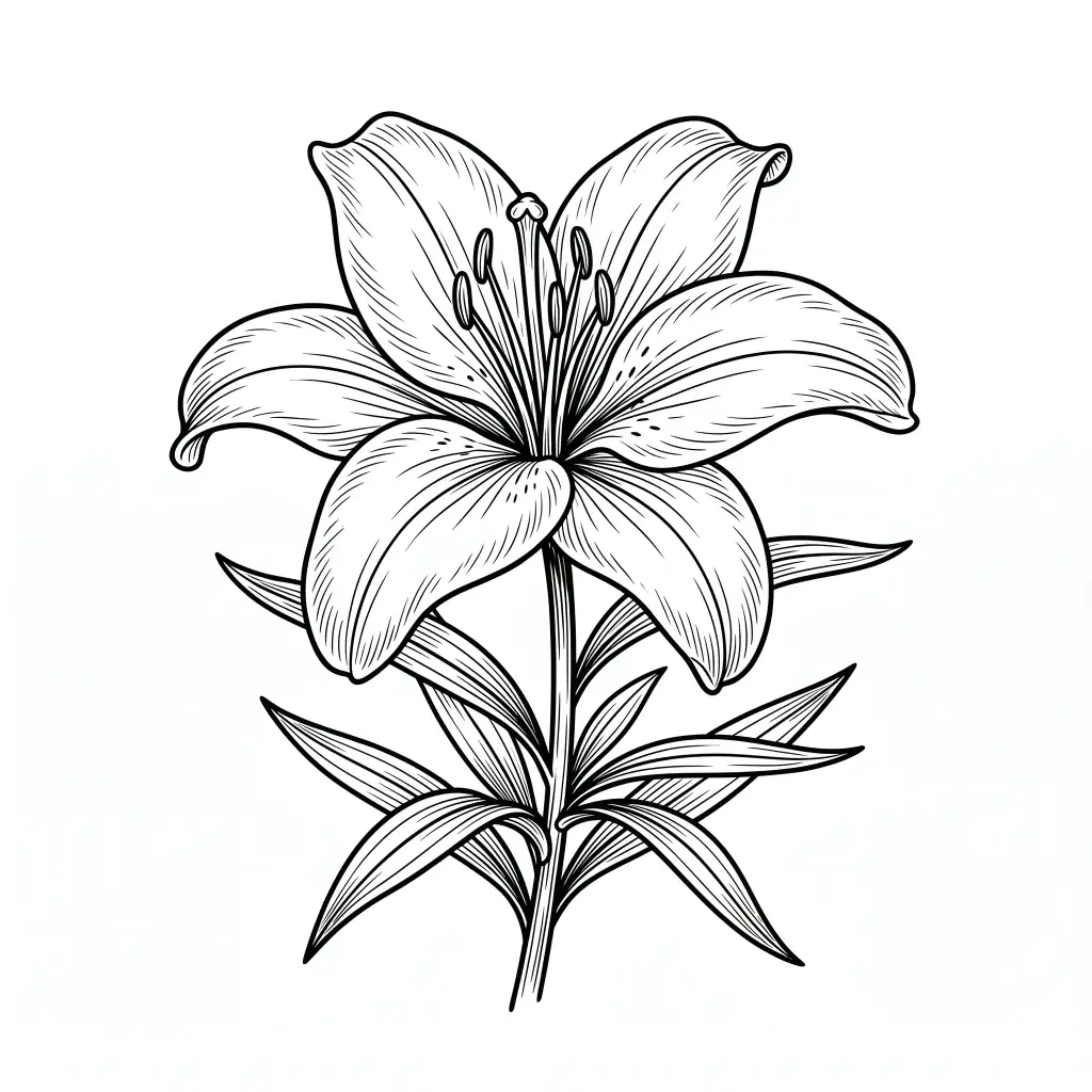 Lily outline template to trace with AR Drawing