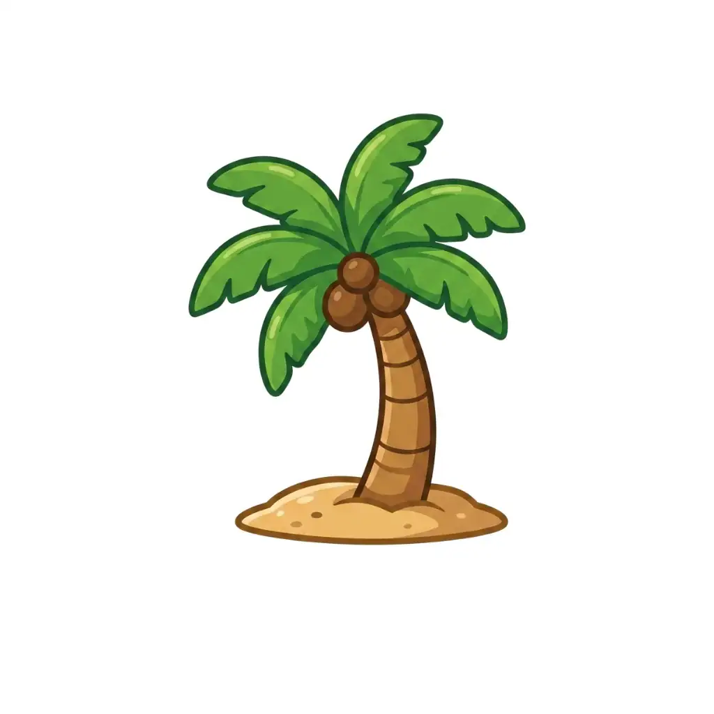 Palm Tree color drawing template to trace with AR Drawing