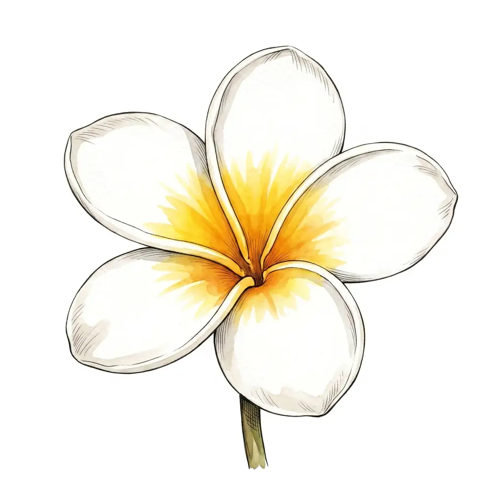 Vibrant Plumeria color drawing template to trace with AR Drawing
