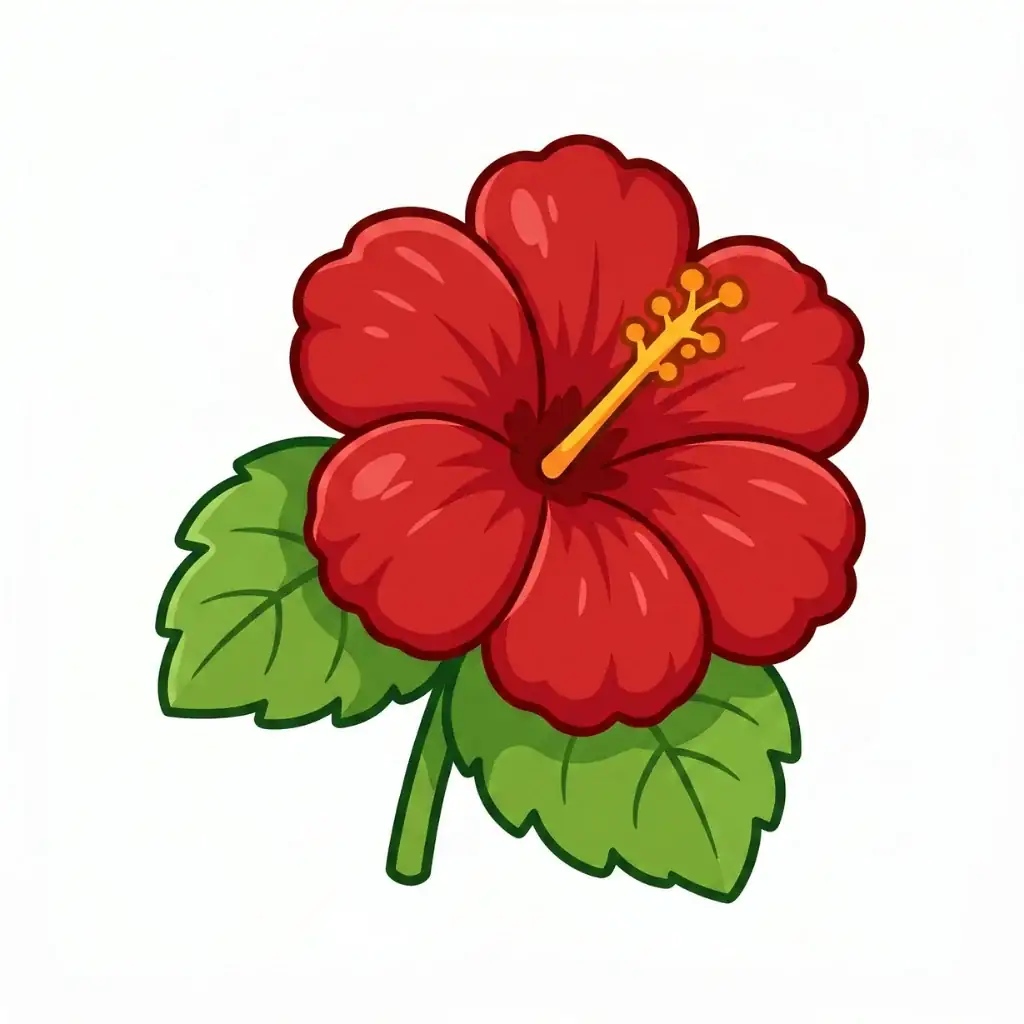 Hibiscus Simple color drawing template to trace with AR Drawing
