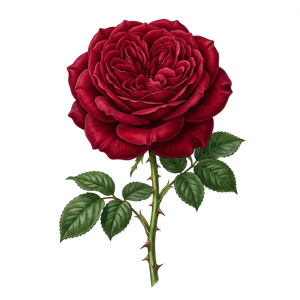 Vibrant Red Rose color drawing template to trace with AR Drawing