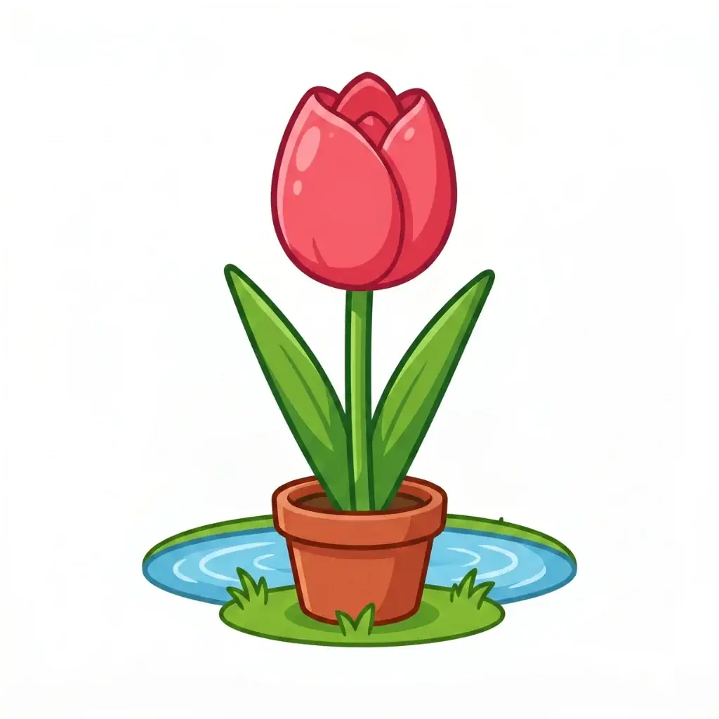 Tulip color drawing template to trace with AR Drawing