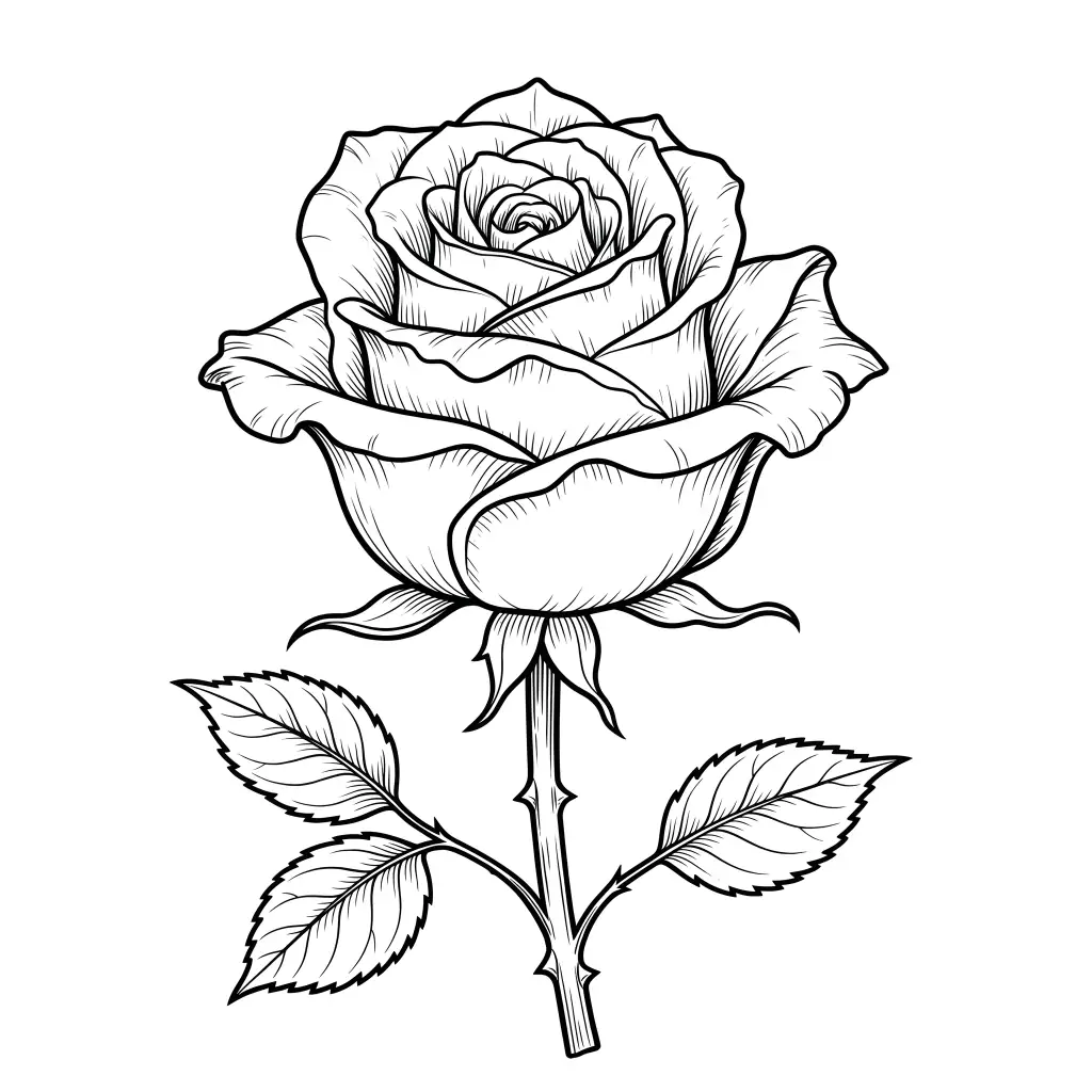 Rose outline template to trace with AR Drawing